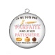 Pendentif Cabochon Argent - je ne suis pas parfaite mais je suis pâtissière c'est presque pareil