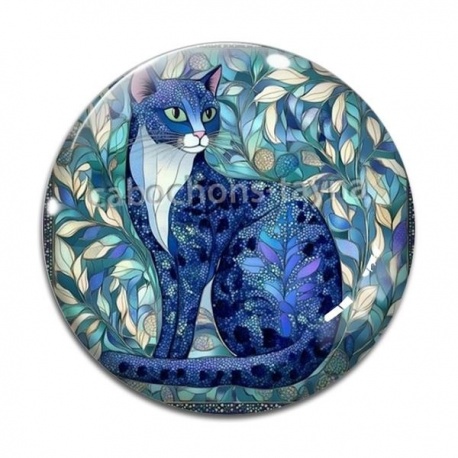 Cabochon Verre - chat