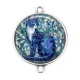 Connecteur Cabochon Argent - chat