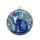 Pendentif Cabochon Argent - chat