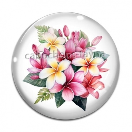 Cabochon Verre - fleur exotique