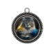 Pendentif Cabochon Argent - chat