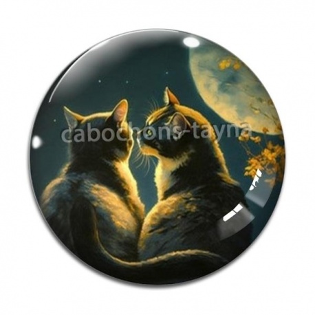 Cabochon Verre - chat