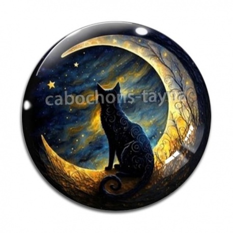Cabochon Verre - chat