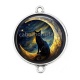 Connecteur Cabochon Argent - chat