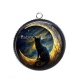 Pendentif Cabochon Argent - chat