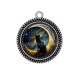 Pendentif Cabochon Argent - chat