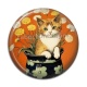 Cabochon Résine - chat fleur
