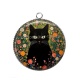 Pendentif Cabochon Argent - chat