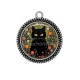 Pendentif Cabochon Argent - chat