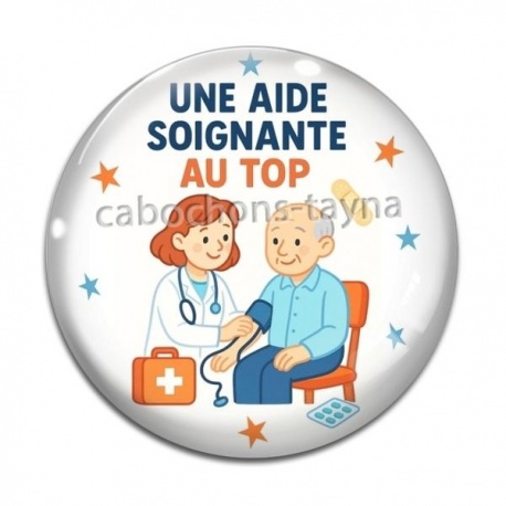 Cabochon Verre - une aide soignante au top