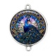 Connecteur Cabochon Argent - paon