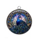 Pendentif Cabochon Argent - paon