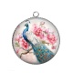 Pendentif Cabochon Argent - paon
