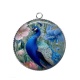 Pendentif Cabochon Argent - paon