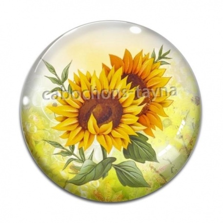 Cabochon Verre - tournesol