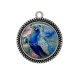 Pendentif Cabochon Argent - paon