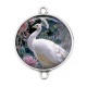Connecteur Cabochon Argent - paon