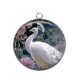 Pendentif Cabochon Argent - paon