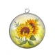 Pendentif Cabochon Argent - tournesol
