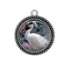 Pendentif Cabochon Argent - paon