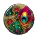 Cabochon Résine - plume de paon