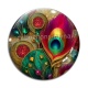 Cabochon Verre - plume de paon