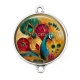 Connecteur Cabochon Argent - paon