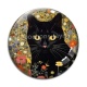 Cabochon Verre - chat noir