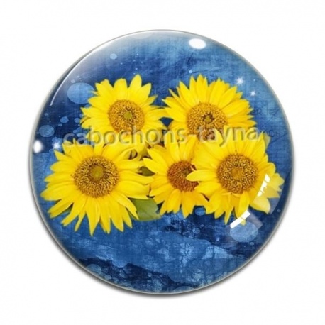 Cabochon Verre - tournesol