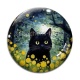 Cabochon Verre - chat noir
