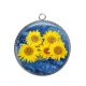 Pendentif Cabochon Argent - tournesol