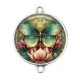 Connecteur Cabochon Argent - papillon