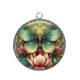 Pendentif Cabochon Argent - papillon