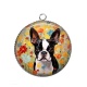 Pendentif Cabochon Argent - chien