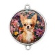 Connecteur Cabochon Argent - chien