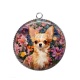 Pendentif Cabochon Argent - chien