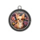 Pendentif Cabochon Argent - chien