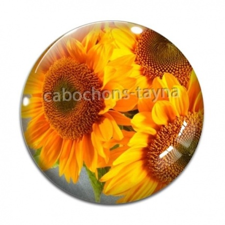 Cabochon Verre - tournesol