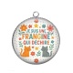 Pendentif Cabochon Argent - je suis une frangine qui déchire