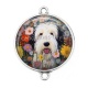 Connecteur Cabochon Argent - chien