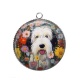 Pendentif Cabochon Argent - chien