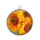 Pendentif Cabochon Argent - tournesol