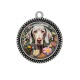 Pendentif Cabochon Argent - chien