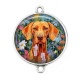 Connecteur Cabochon Argent - chien