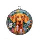 Pendentif Cabochon Argent - chien