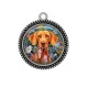 Pendentif Cabochon Argent - chien