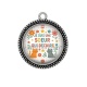 Pendentif Cabochon Argent - je suis une soeur qui déchire