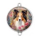 Connecteur Cabochon Argent - chien