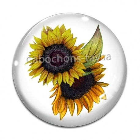 Cabochon Verre - tournesol